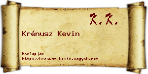 Krénusz Kevin névjegykártya