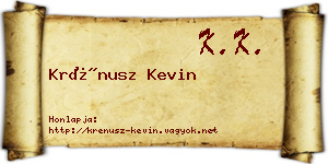 Krénusz Kevin névjegykártya